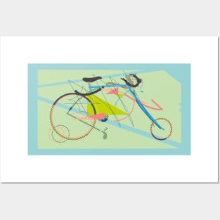 Abstract Geometric Bike Posters and Art